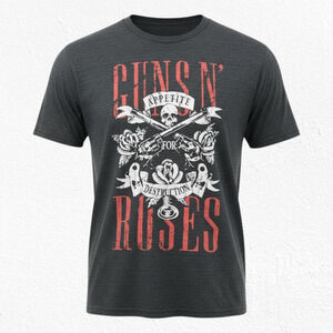 Guns N’ Roses Appetite for Destruction Band Tee Gray Graphic T-Shirt Size XL